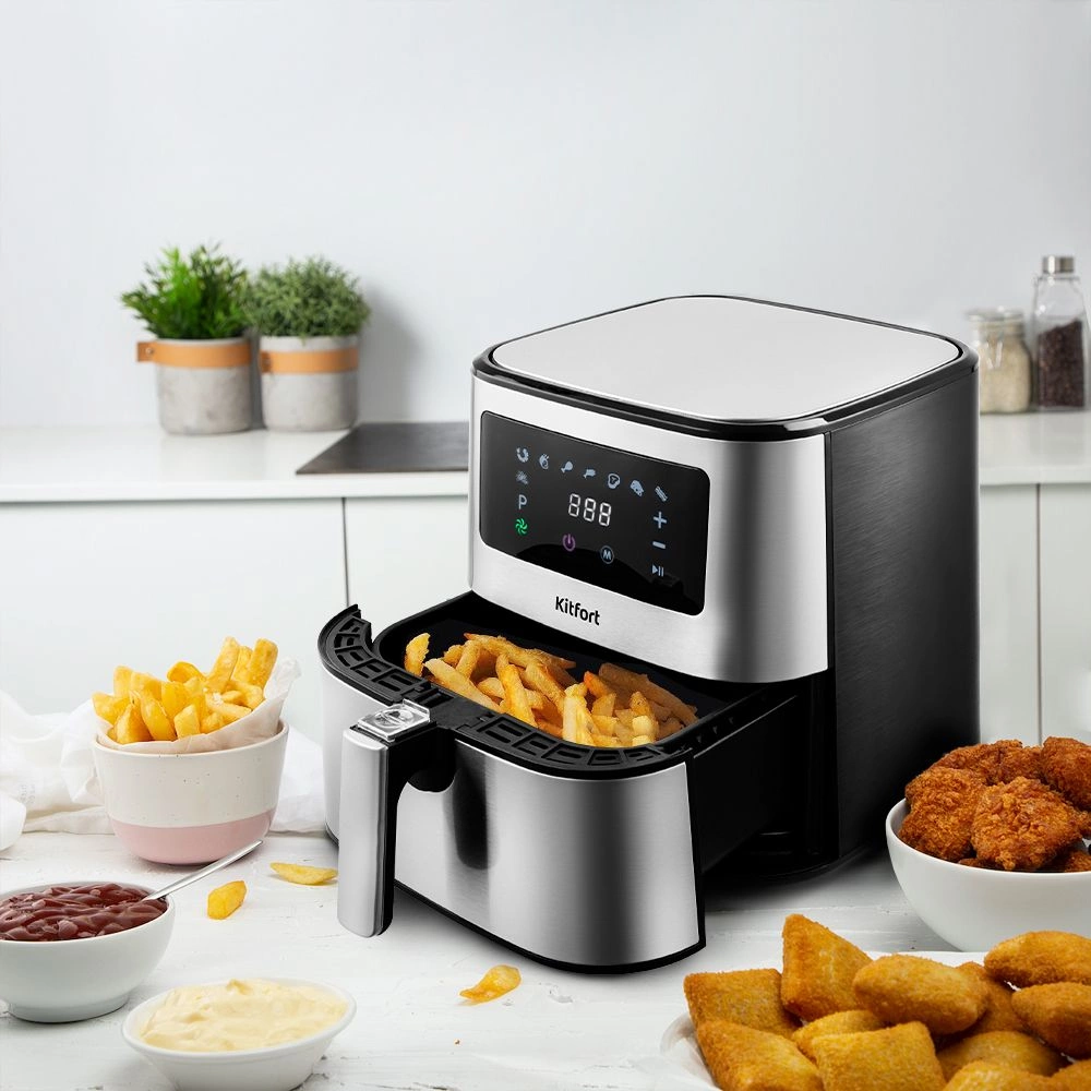 Аэрогриль Kitfort KT-2228 5.5л 1700Вт серебристый (КТ-2228)