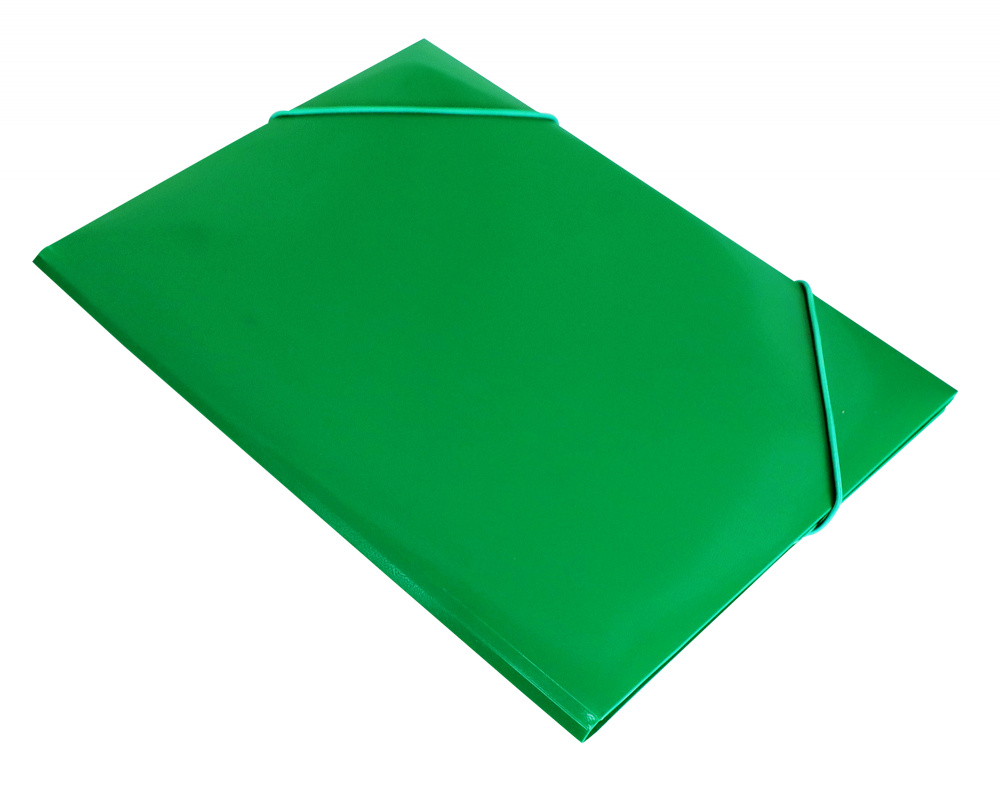 Папка на резинке Бюрократ -PR05GRN A4 пластик кор.30мм 0.5мм зеленый