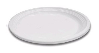 Тарелка однораз. пласт. D=170мм белый (упак.:100шт)