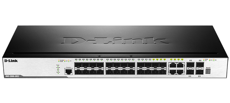 Коммутатор D-Link DGS-3000-28SC/A1A 4x1Гбит/с 4xКомбо(1000BASE-T/SFP) 20SFP 4SFP+ управляемый