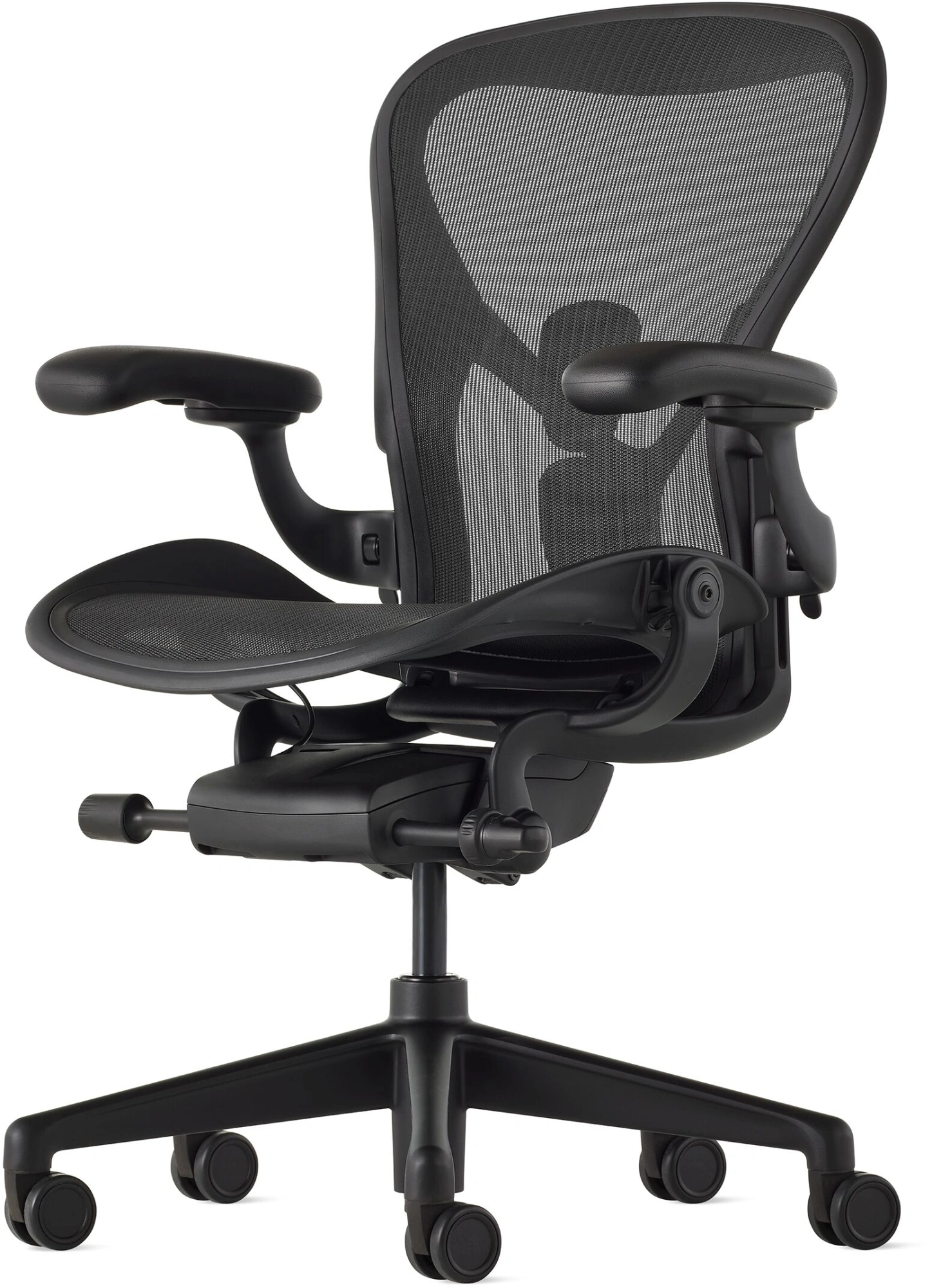 Кресло эргономичное Herman Miller Aeron C Large черный сетка с подголов. крестов. пластик