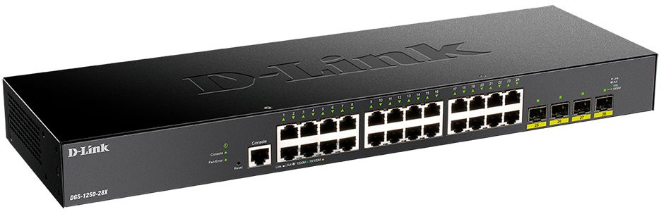 Коммутатор D-Link DGS-1250-28X/A1A 24x1Гбит/с 4SFP+ управляемый