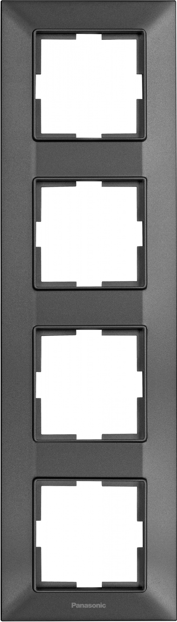 Рамка Panasonic Arkedia Slim WNTF08142DG-RU 4x вертикальный монтаж пластик дымчатый (упак.:1шт)