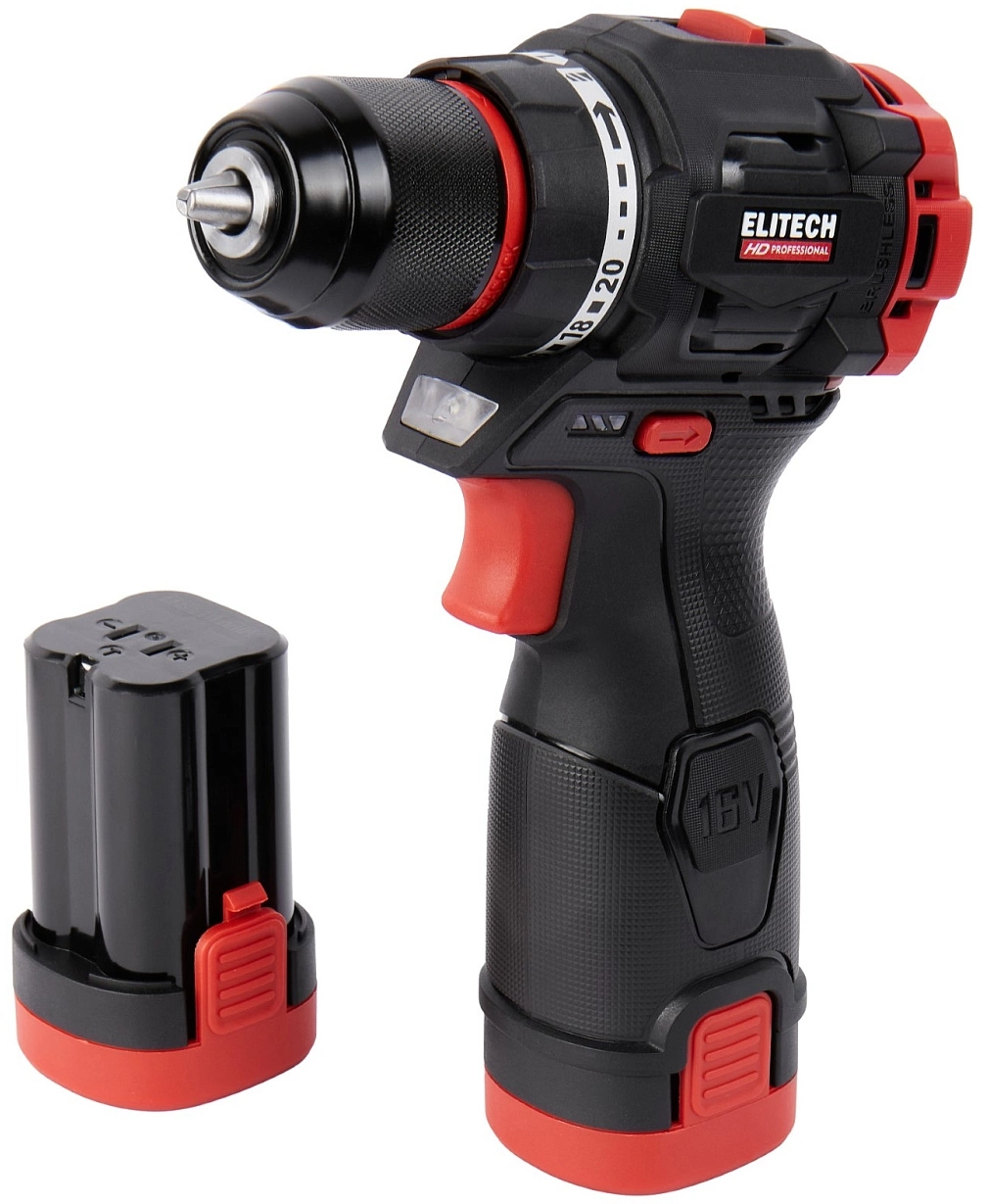 Дрель-шуруповерт Elitech CD 16L2 (E2201.039.01) 32Вт аккум. патрон:быстрозажимной (кейс в комплекте) (205715)