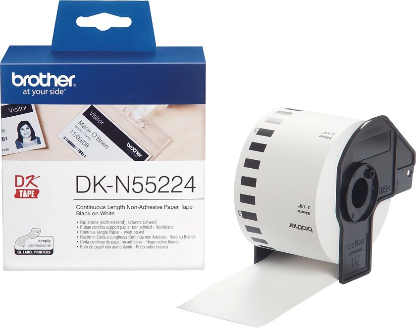 Картридж ленточный Brother DKN55224 черный на белом 54x30.5 для Brother QL-5X0, QL-7X00, QL-8X0, QL-10X0, QL-1X10