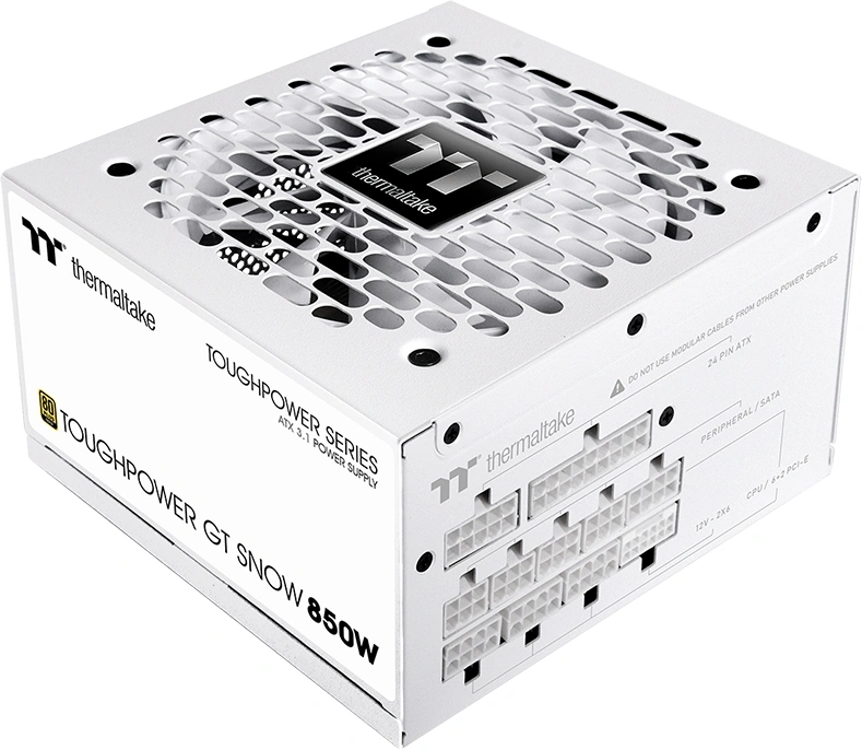Блок питания Thermaltake ATX 850W Toughpower GT Gen.5 SNOW 80+ gold 24pin APFC 120mm fan 6xSATA Cab Manag RTL