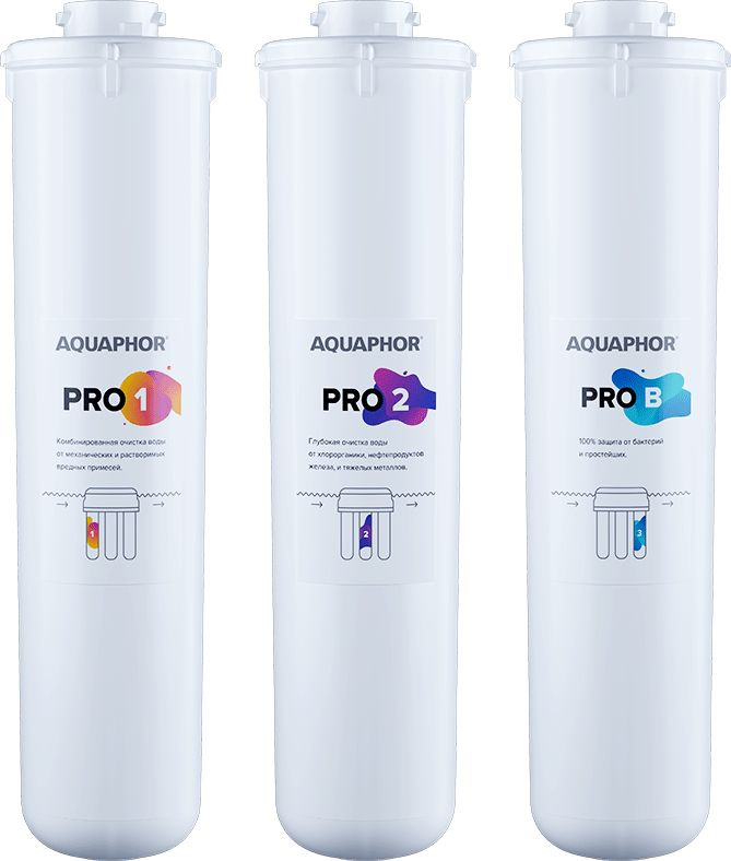 Комплект картриджей Аквафор ECO Pro для проточных фильтров ресурс:10000л (упак.:3шт)