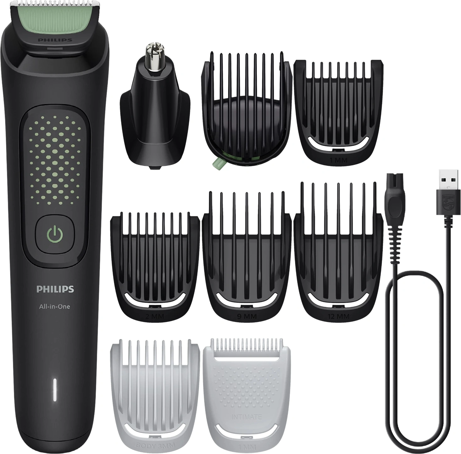 Триммер Philips MG3945/15 черный (насадок в компл:8шт)