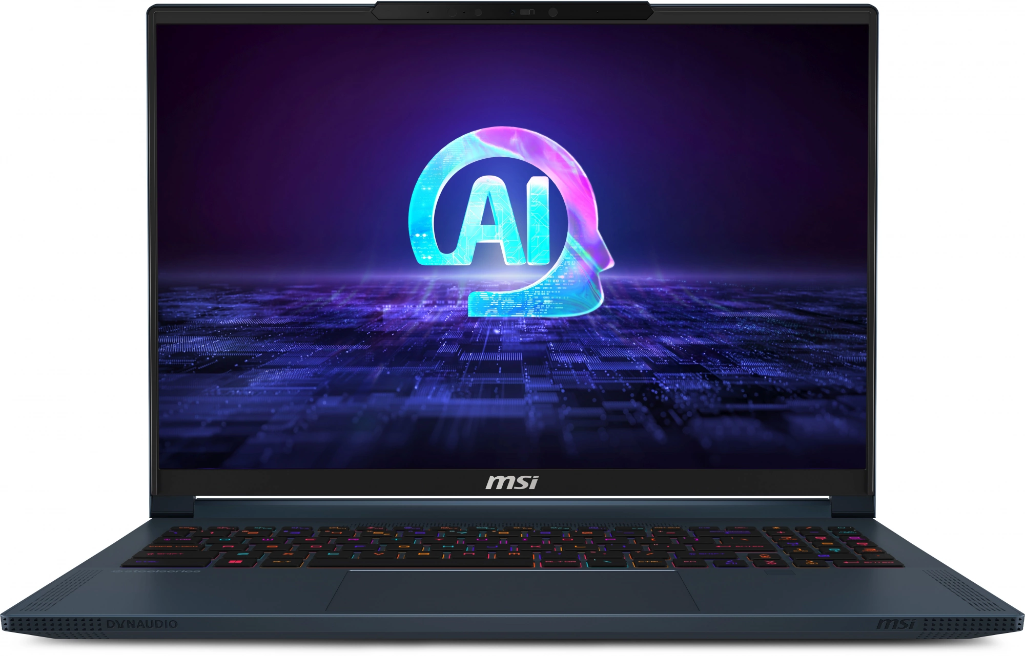 Ноутбук MSI Stealth 16 AI Studio A1VIG-062RU Core Ultra 9 185H 32Gb SSD2Tb NVIDIA GeForce RTX4090 16Gb 16" IPS UHD+ (3840x2400) Windows 11 Home dk.blue WiFi BT Cam (9S7-15F312-062)