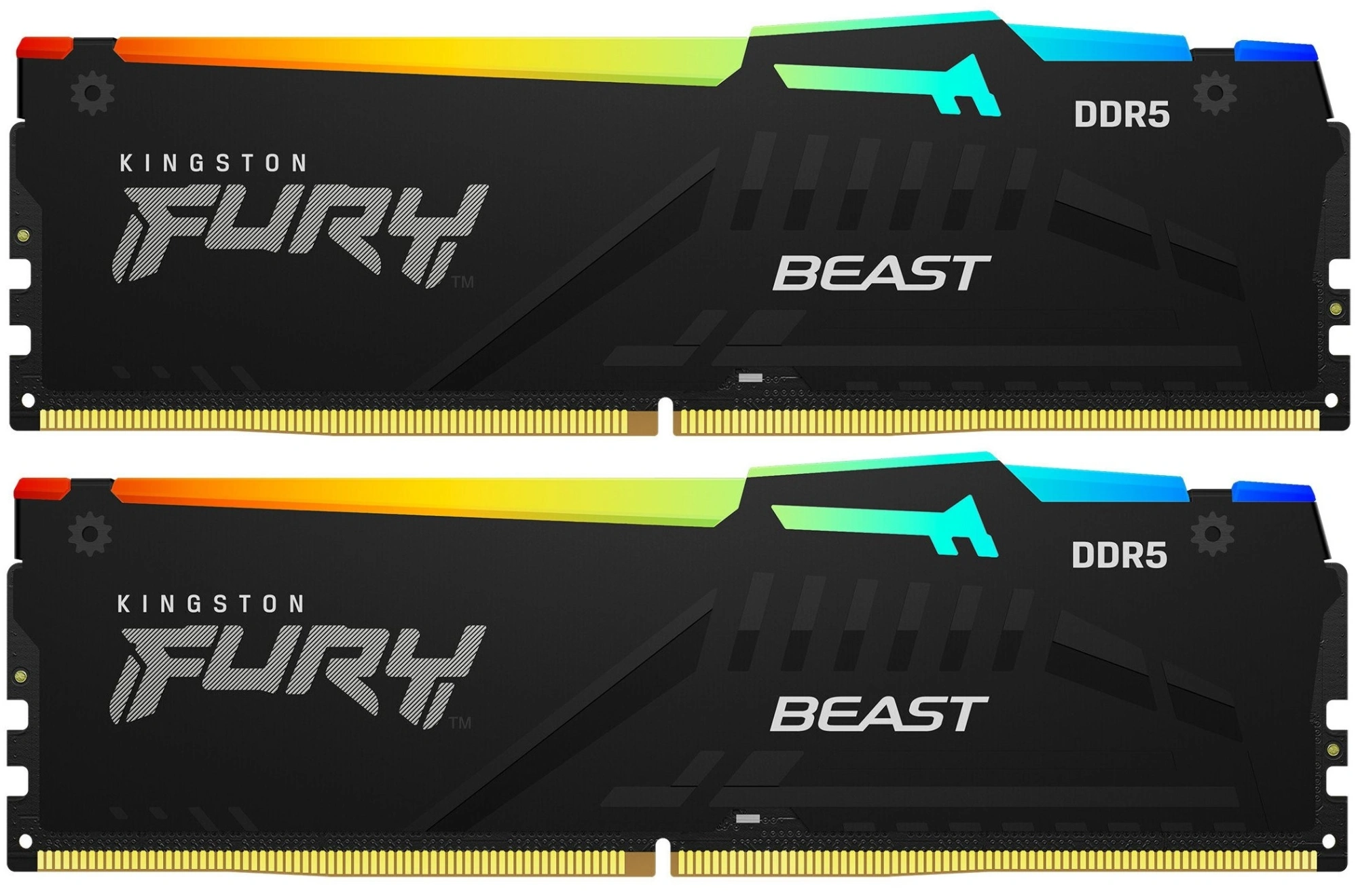 Память DDR5 2x16GB 6400MHz Kingston KF564C32BBEAK2-32 Fury Beast RGB RTL Gaming PC5-51200 CL32 DIMM 288-pin 1.4В kit single rank с радиатором Ret