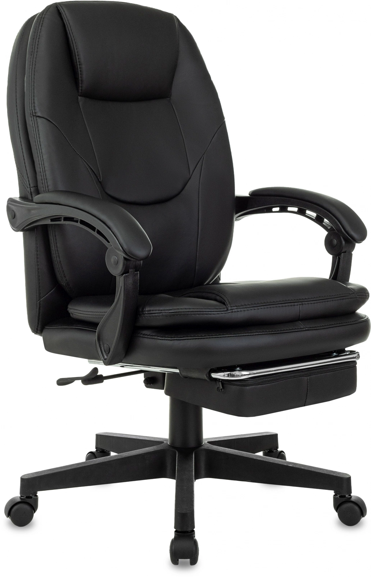 Кресло руководителя Бюрократ CH-868N-F черный эко.кожа крестов. пластик подст.для ног