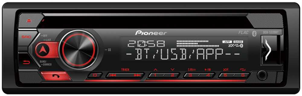 Автомагнитола Pioneer DEH-S320BT 1DIN 4x50Вт RDS