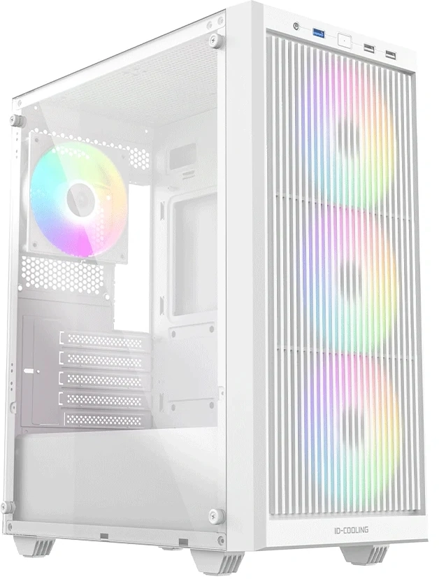 Корпус ID-Cooling Ware 300 белый без БП mATX 6x120mm 2xUSB2.0 1xUSB3.0 audio bott PSU