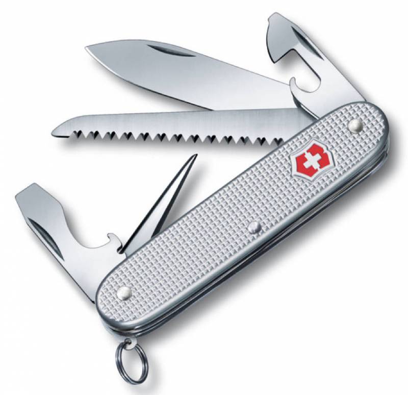 Нож перочинный Victorinox Farmer Alox (0.8241.26) 93мм 9функц. серебристый карт.коробка