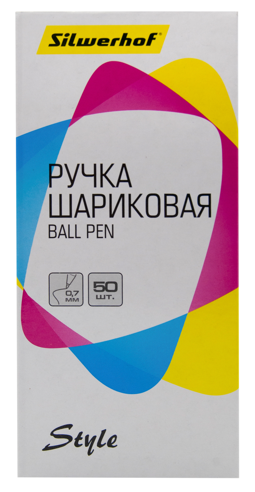 Ручка шариков. Silwerhof Style d=0.7мм син. черн. сменный стержень линия 0.5мм прозр.корпус