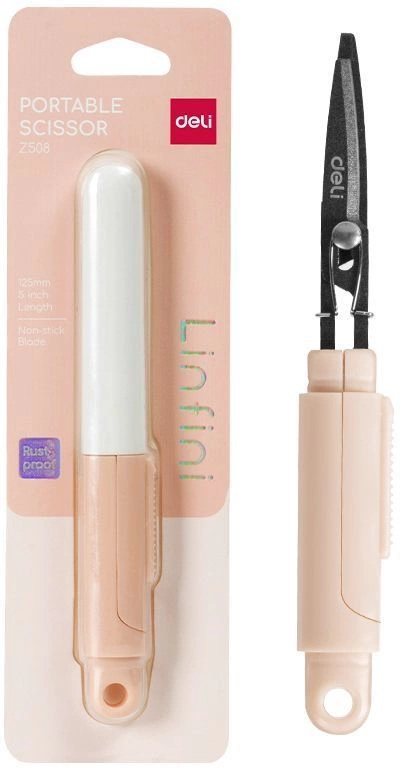 Ножницы Deli EZ508PINK EZ508 Linfini портативные 125мм ручки пластиковые сталь розовый блистер