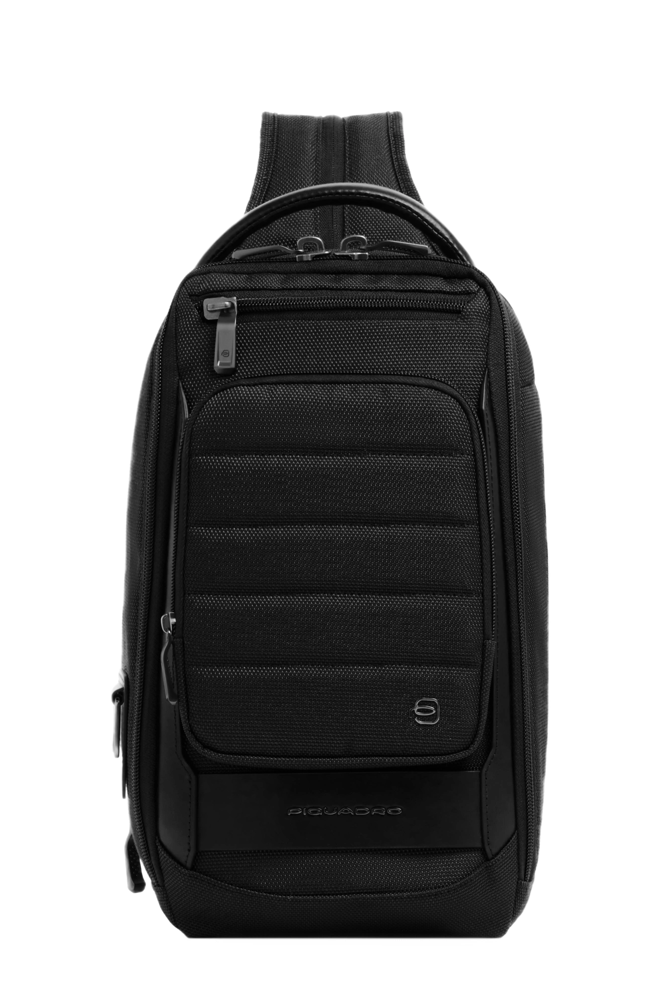 Рюкзак слинг мужской Piquadro Oberon CA7277W150/N черный нейлон/натур.кожа