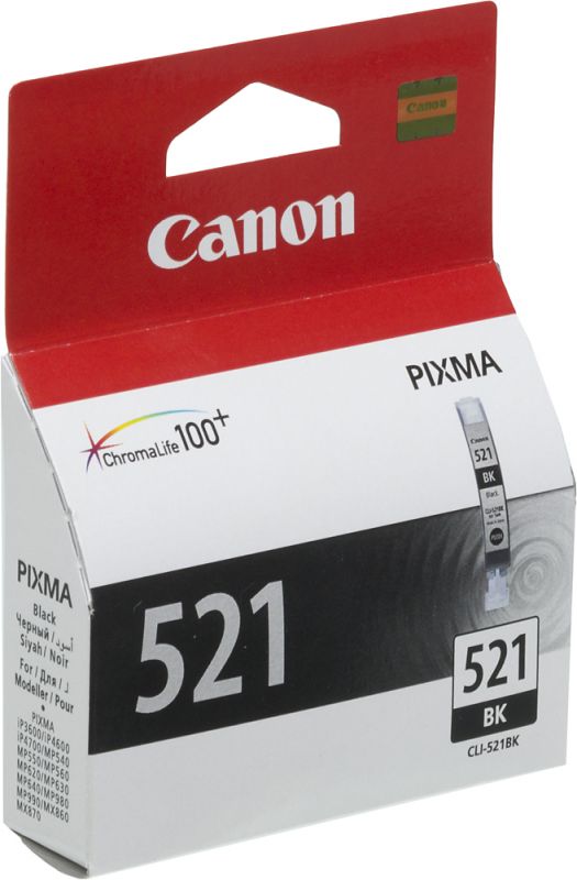 Картридж струйный Canon CLI-521BK 2933B004/001 черный для Canon iP3600/4600/MP540/620/630/980