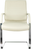Кресло Бюрократ T-8010-LOW-V слоновая кость экокожа низк.спин. полозья металл хром