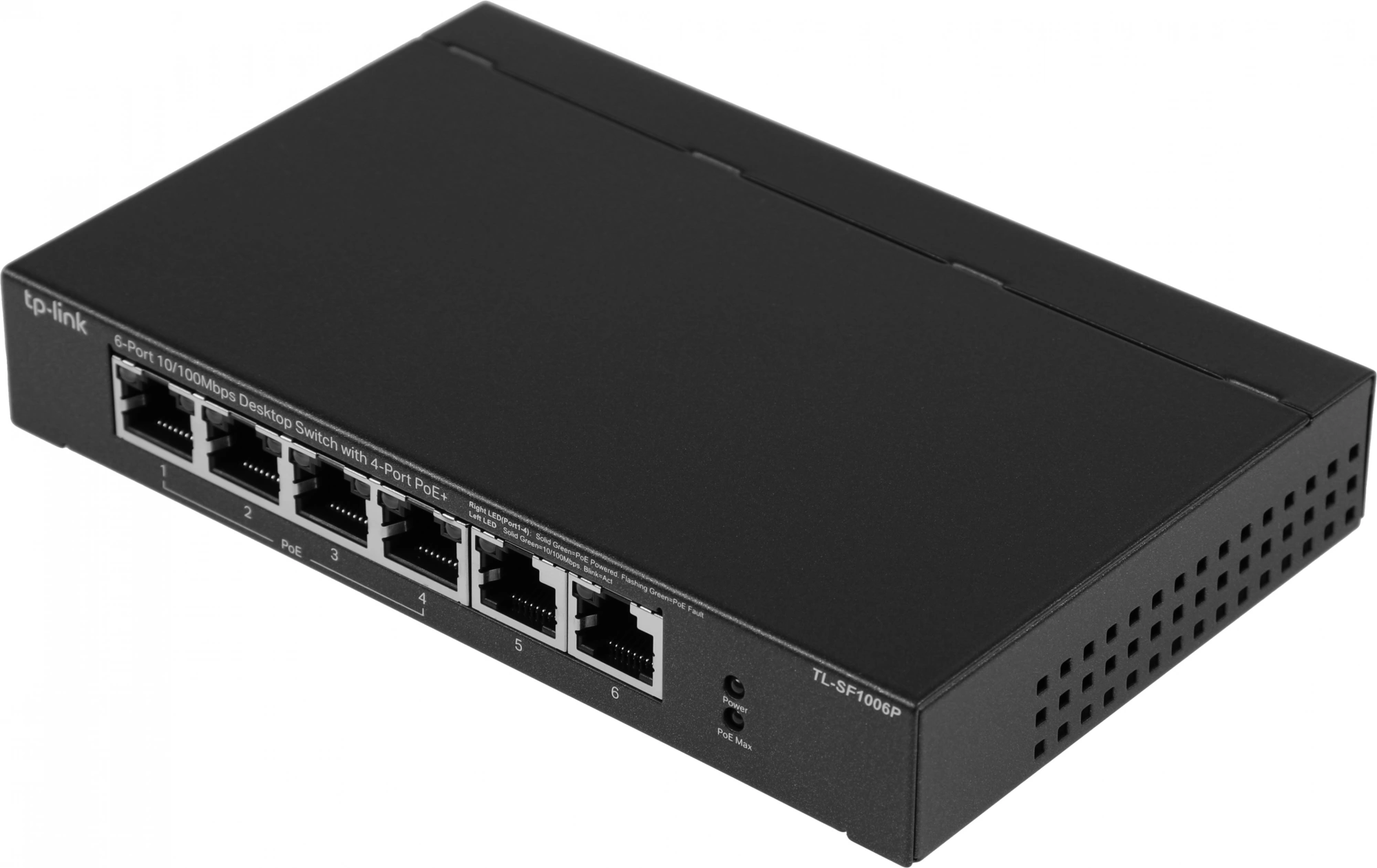 Коммутатор TP-Link TL-SF1006P (L2) 6x100Мбит/с 4PoE+ 67W неуправляемый