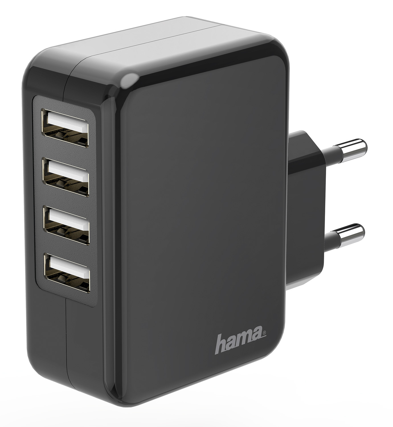 Сетевое зар./устр. Hama H-173676 24W 1.2A+1.2A+1.2A+1.2A 4xUSB универсальное черный (00173676)