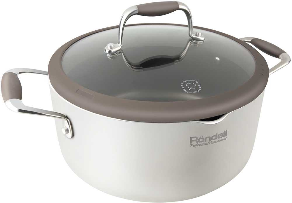Кастрюля Rondell Latte RDA-532 3.5л. d=24см (с крышкой) бежевый Кастрюля Rondell Latte RDA-532 3.5л. d=24см (с крышкой) бежевый