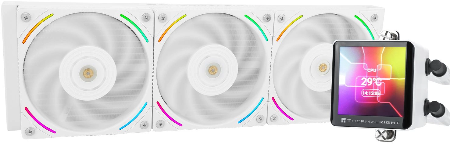 Система водяного охлаждения Thermalright Frozen Vision 360 Soc-AM5/AM4/1151/1200/2066/2011/1700 белый 4-pin 27dB Al LCD Ret (F-VISION-360-WH)