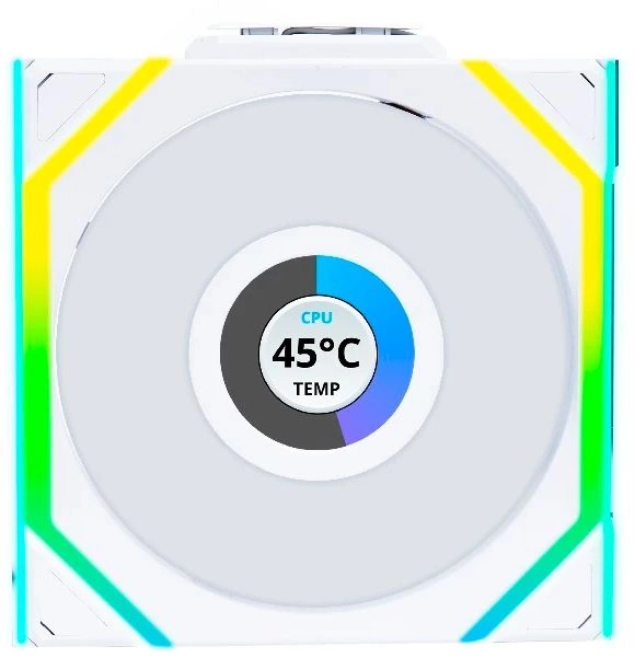 Вентилятор для корпуса Lian-Li Uni Fan SL Wireless 120 LCD ARGB 120х124.5x28 белый 4-pin 29.5дБ (G99.12SLLCD1W1W.R0) Ret