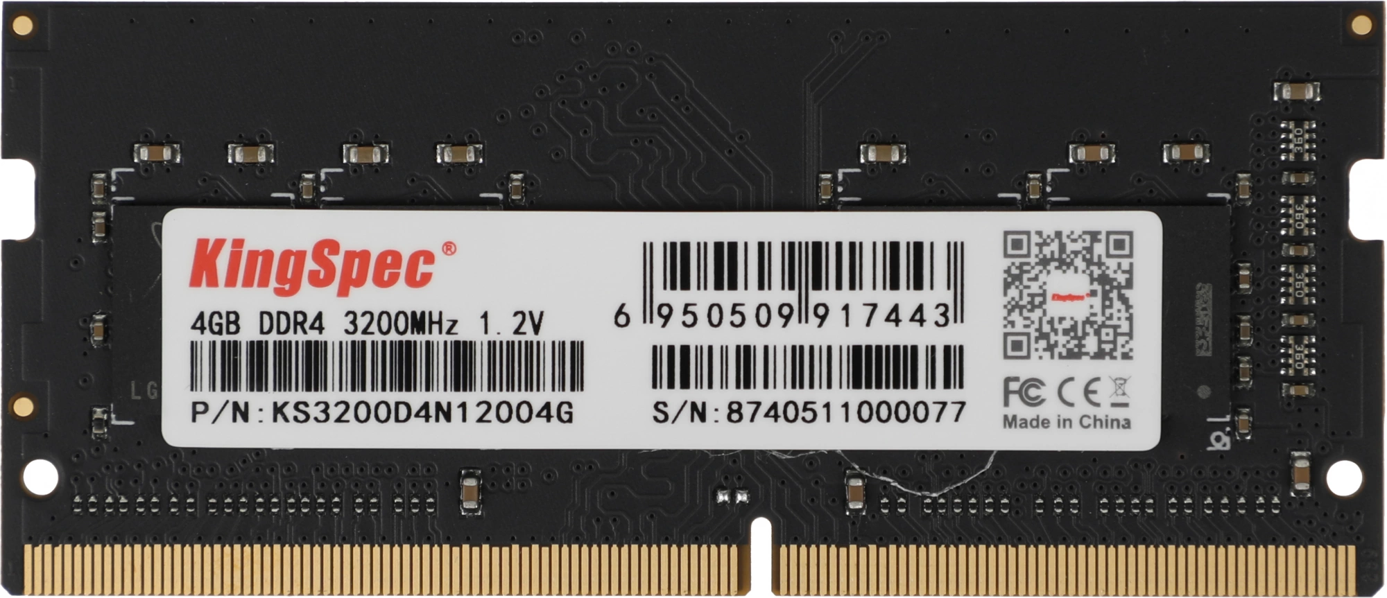 Память DDR4 4GB 3200MHz Kingspec KS3200D4N12004G RTL PC4-25600 CL22 SO-DIMM 288-pin 1.2В single rank Ret