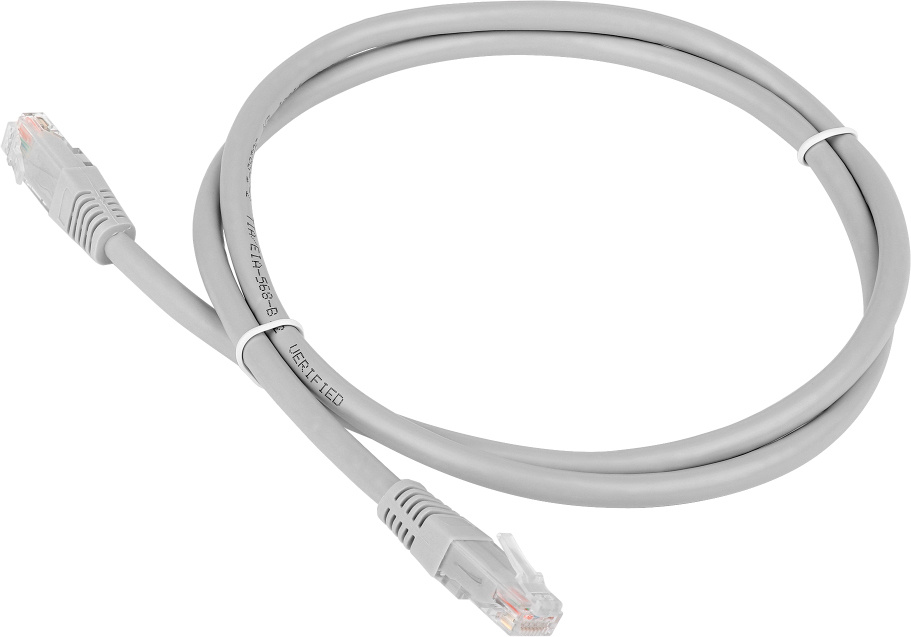 Патч-корд Lanmaster TWT-45-45-5.0/6-GY вилка RJ-45-вилка RJ-45 кат.6 5м серый ПВХ (уп.:1шт)
