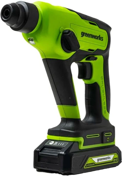 Перфоратор Greenworks GD24SDS1 патрон:SDS-plus уд.:1.2Дж аккум. (кейс в комплекте)