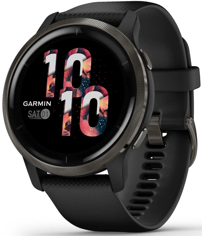 Смарт-часы Garmin Venu 2 33мм 1.3" AMOLED корп.черный рем.черный разм.брасл.:135-200мм (010-02430-11)