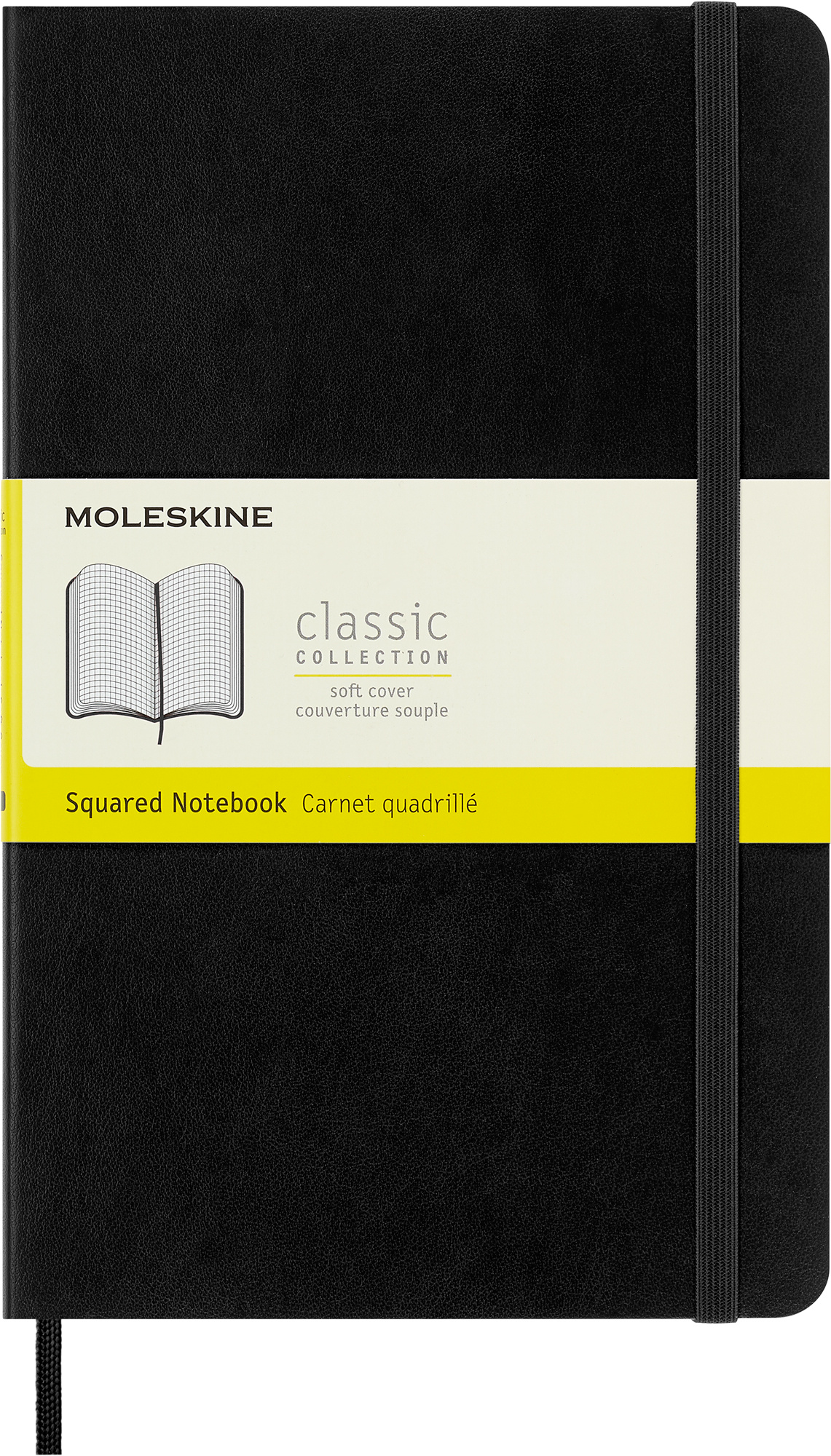 Блокнот Moleskine CLASSIC SOFT QP617 Large 130х210мм 192стр. клетка мягкая обложка черный