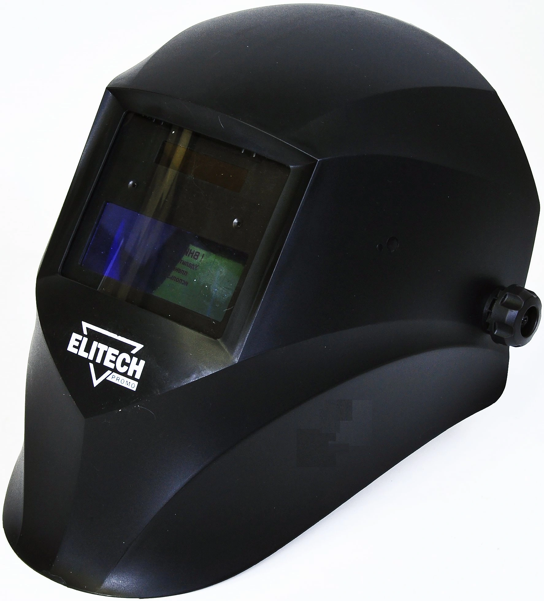 Маска сварщика Elitech 400 филь.:хамел. кл.:1/2/1/2 см.экр.90x35мм черный (199138)