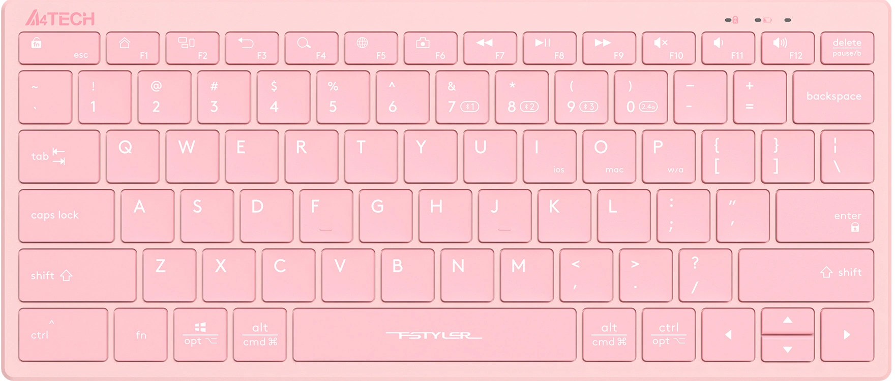 Клавиатура A4Tech Fstyler FBX51C розовый USB беспроводная BT/Radio slim Multimedia (FBX51C PINK)