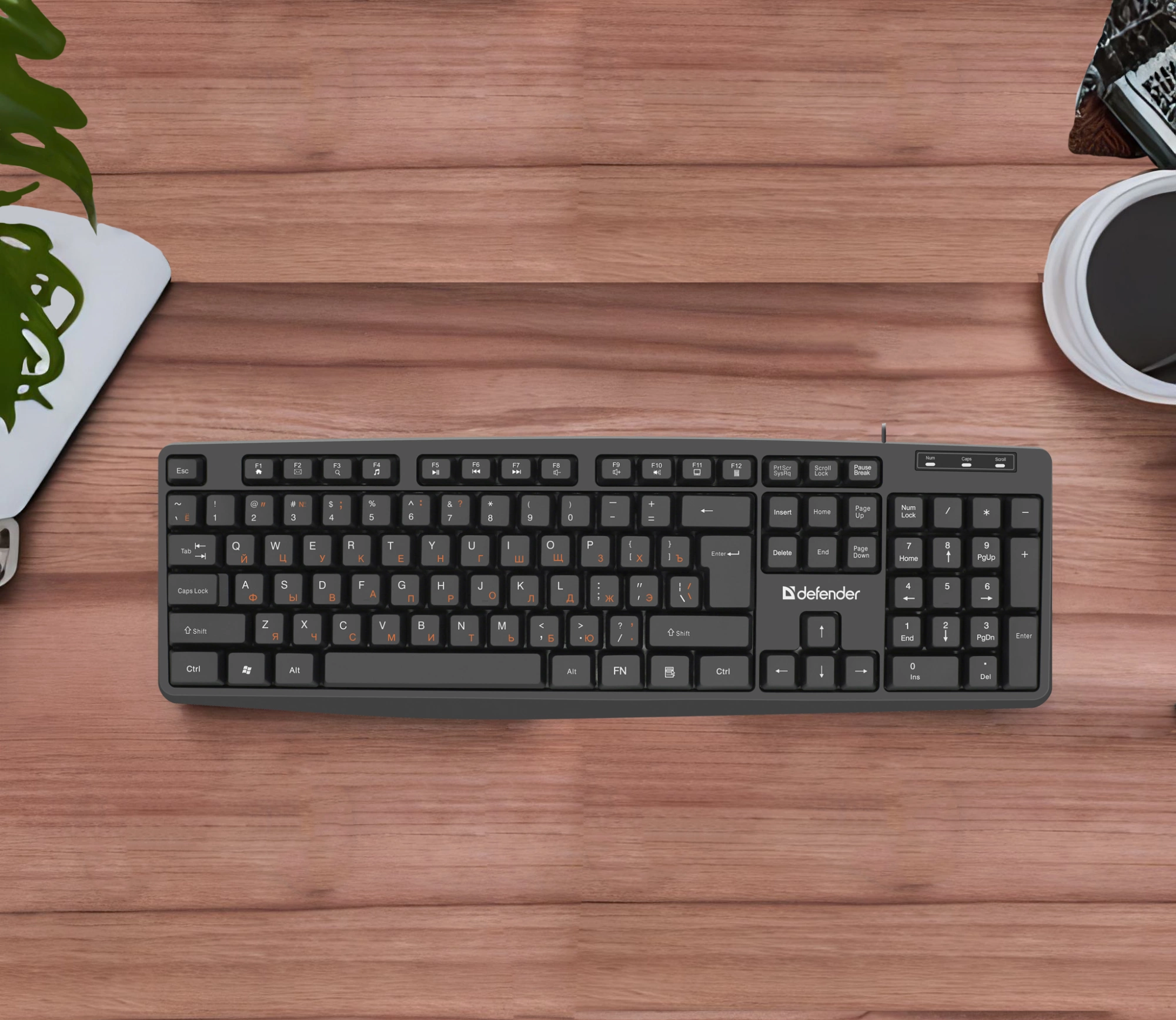 Клавиатура Defender HB-164 черный USB (45164) кабель 1.8м