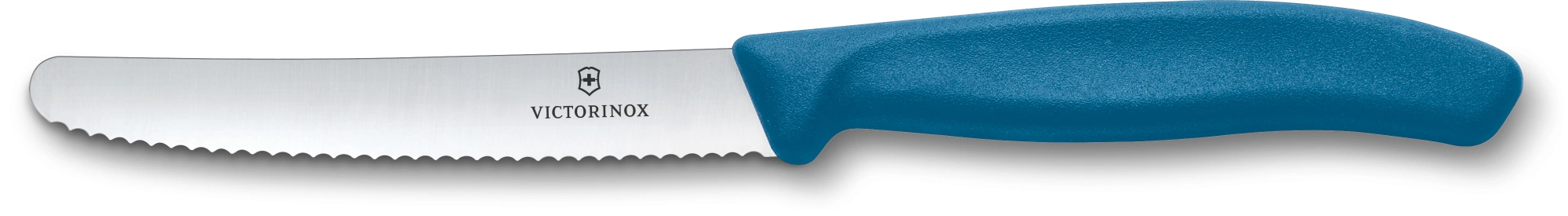 Нож кухонный Victorinox Swiss Classic 6.7832.C1 стальной универсальный для томатов лезв.110мм серрейт. заточка синий