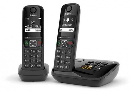 Р/Телефон Dect Gigaset AS690A DUO черный (труб. в компл.:2шт) автооветчик АОН