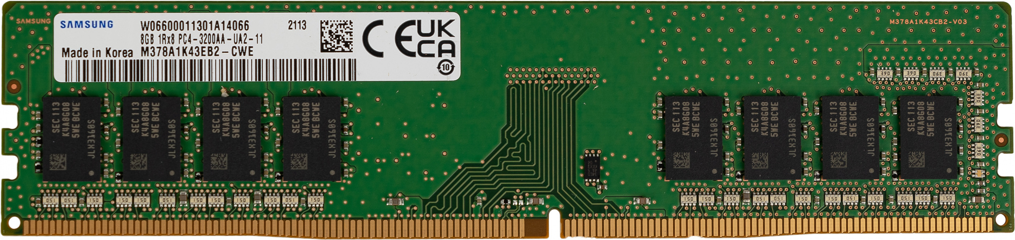 Память DDR4 8GB 3200MHz Samsung M378A1K43EB2-CWE OEM PC4-25600 CL21 DIMM 288-pin 1.2В single rank OEM