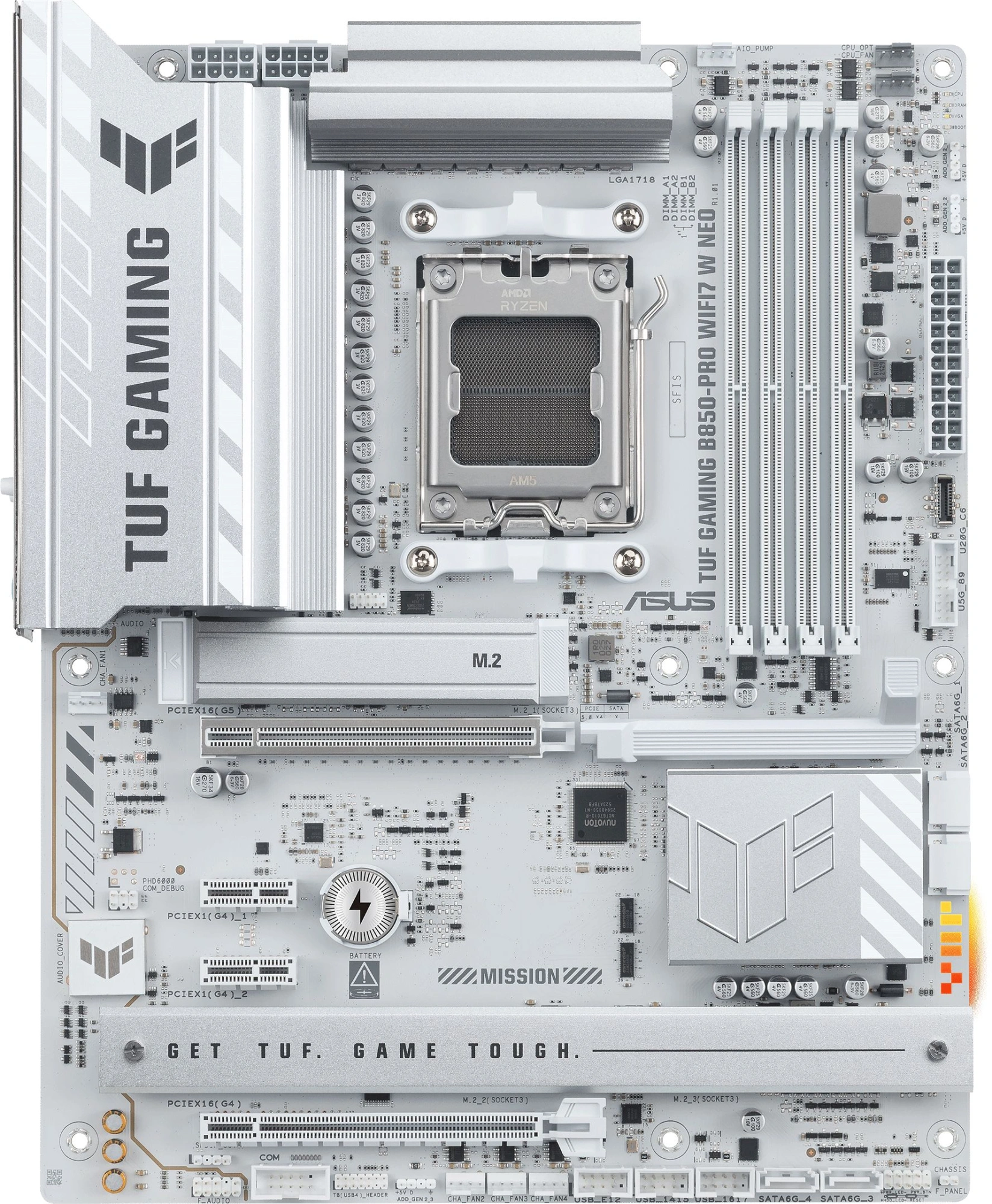 Материнская плата Asus TUF GAMING B850-PRO WIFI7 W NEO Socket AM5 AMD B850 4xDDR5 ATX AC`97 8ch(7.1) 2.5Gg RAID+HDMI+DP