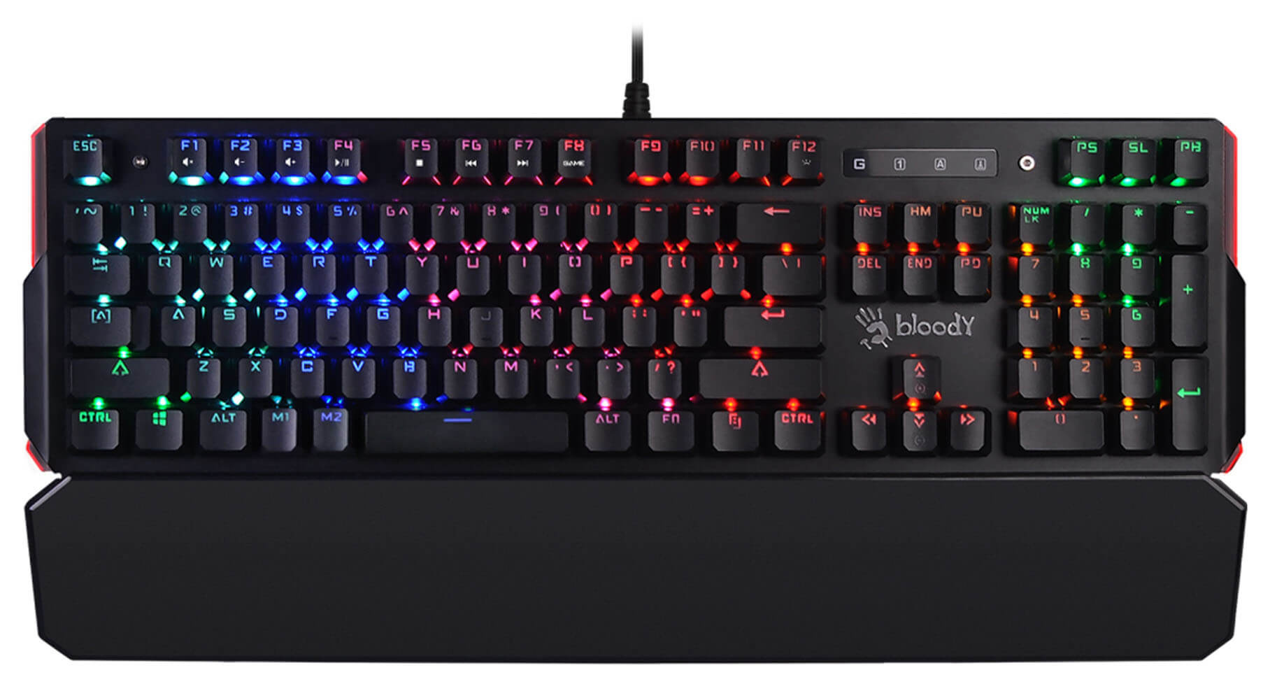 Клавиатура A4Tech Bloody B885N механическая черный USB for gamer LED (подставка для запястий) (B885N)