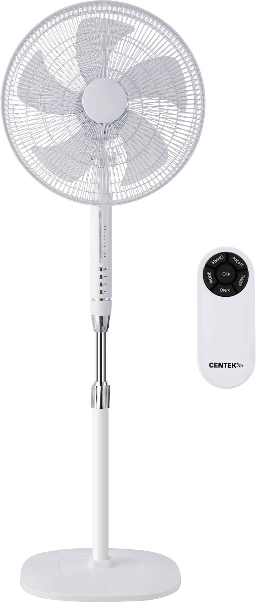 Вентилятор напольный Centek CT-5023 65Вт скоростей:4 ПДУ белый