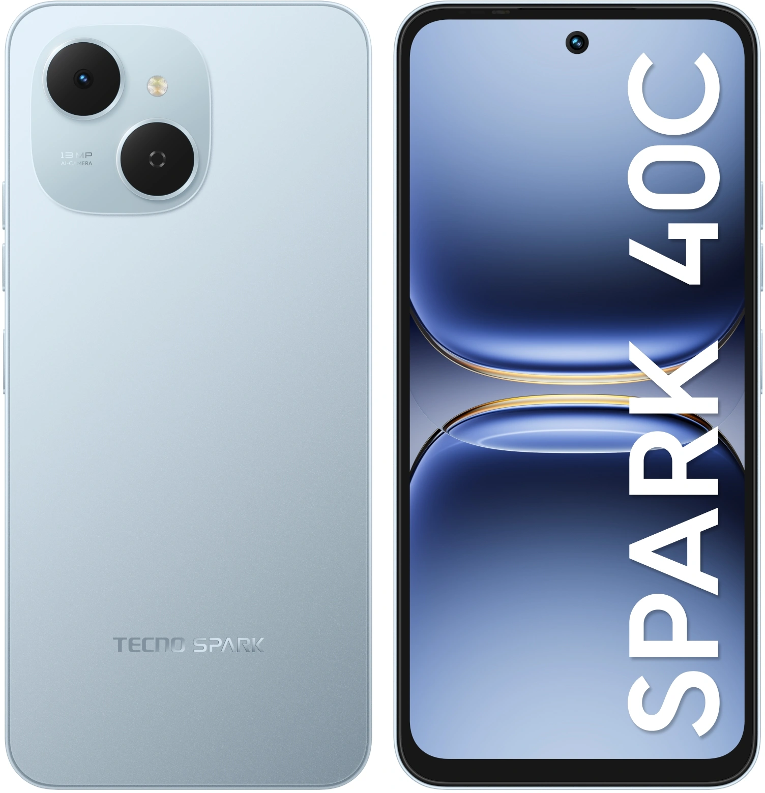 Смартфон Tecno Spark 40C 128Gb 8Gb голубой моноблок 3G 4G 2Sim 6.67" 720x1600 Android 15 13Mpix 802.11 a/b/g/n/ac/ax GPS GSM900/1800 Protect FM microSD max1024Gb