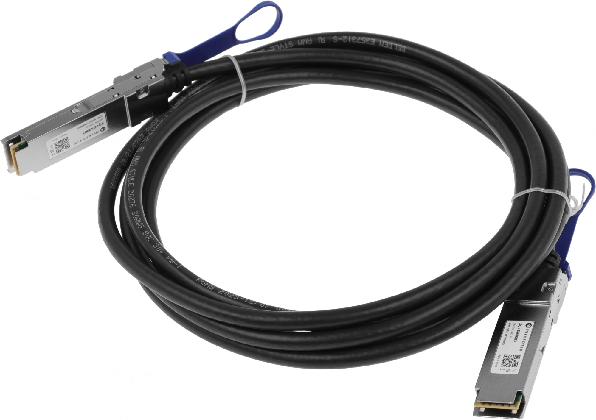 Кабель DAC MikroTik XQ+DA0003 100Гбит/с пассив. 3м черный QSFP28-QSFP28