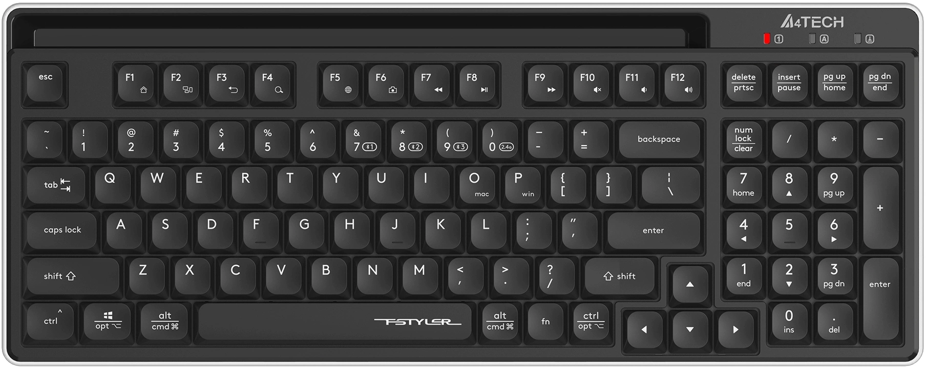 Клавиатура A4Tech FBX70C черный USB беспроводная BT/Radio slim