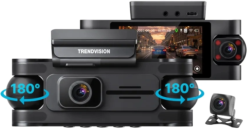 Видеорегистратор TrendVision Proof 360 GPS Ultra черный 2Mpix 2160x3840 2160p 150гр. GPS SigmaStar SSC8838G