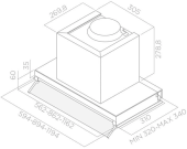 Вытяжка встраиваемая Elica Boxin LX/BL MAT/A/120 черный управление: поворотные переключатели (1 мотор)