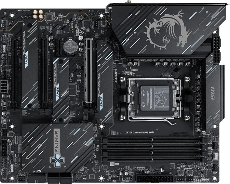 Материнская плата MSI X870E GAMING PLUS WIFI SocketAM5 AMD X870 ATX AC`97 8ch(7.1) 5Gigabit RAID+HDMI