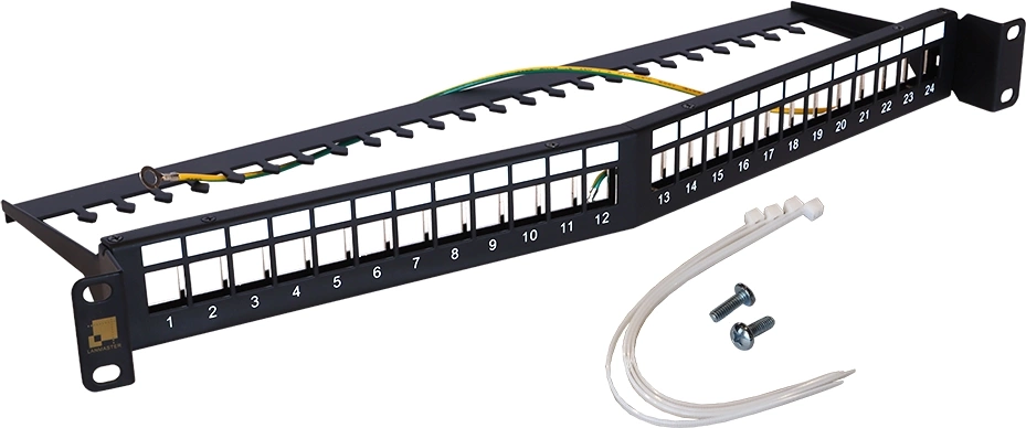Патч-панель наборная Lanmaster LAN-PPAR24OK-STP 19" 1U 24xRJ45 STP