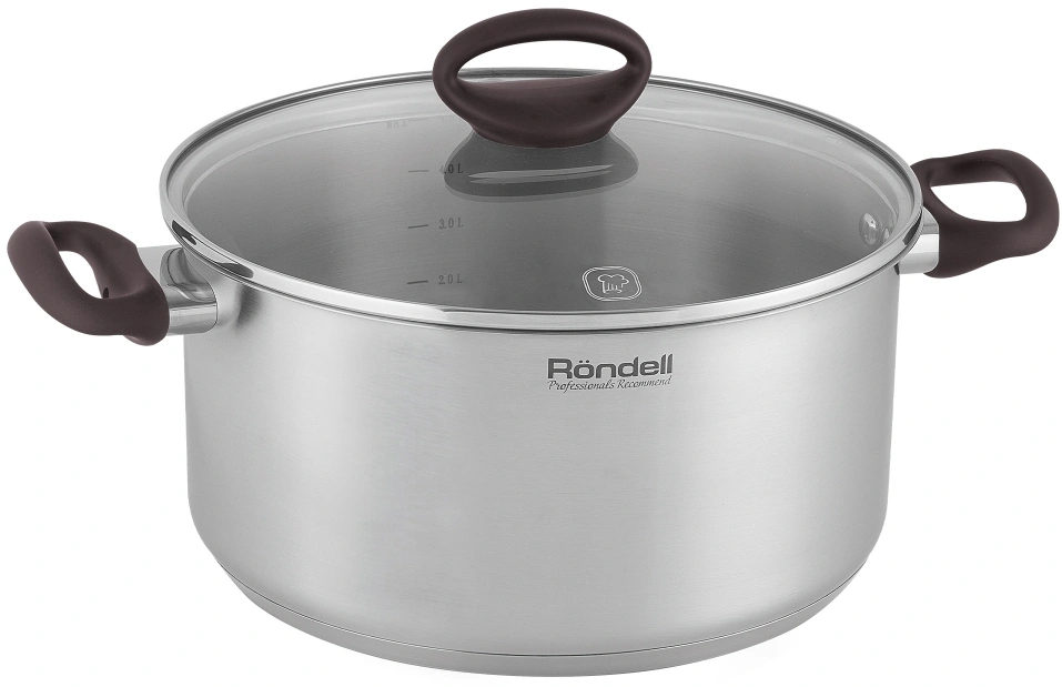 Кастрюля Rondell Tierno RDS-1593 4.8л. d=24см (с крышкой) стальной